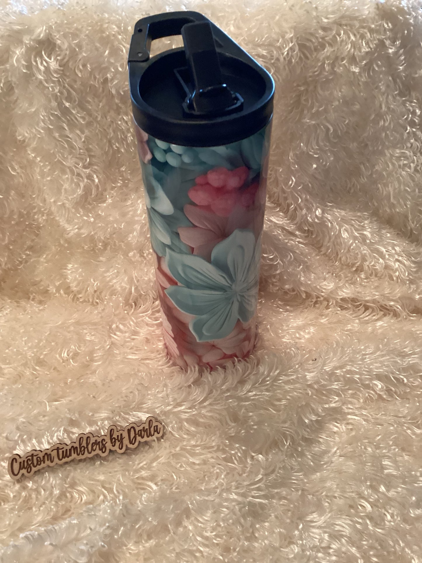 Floral 3D image sublimation tumbler