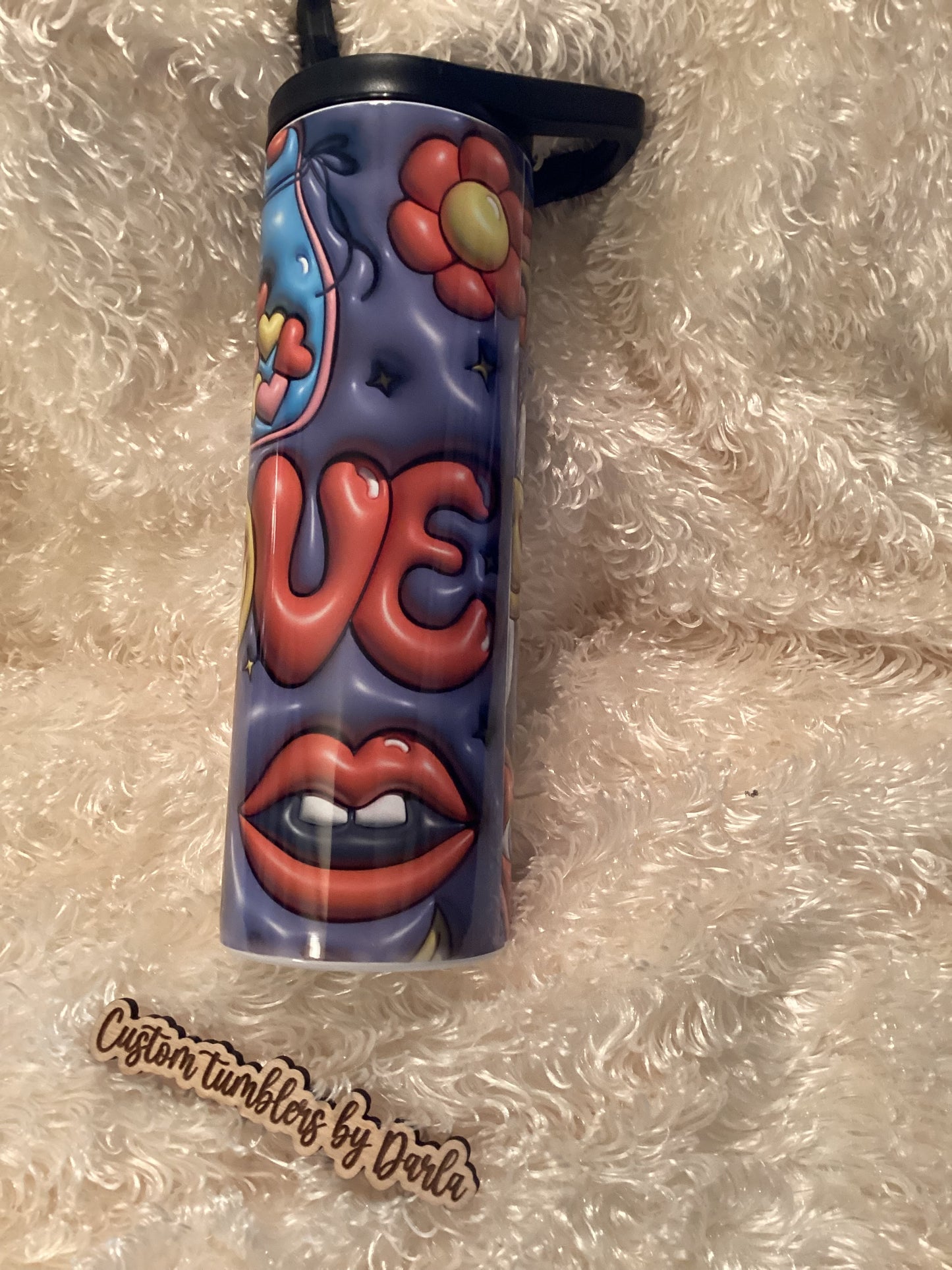 Puffy design sublimation tumbler