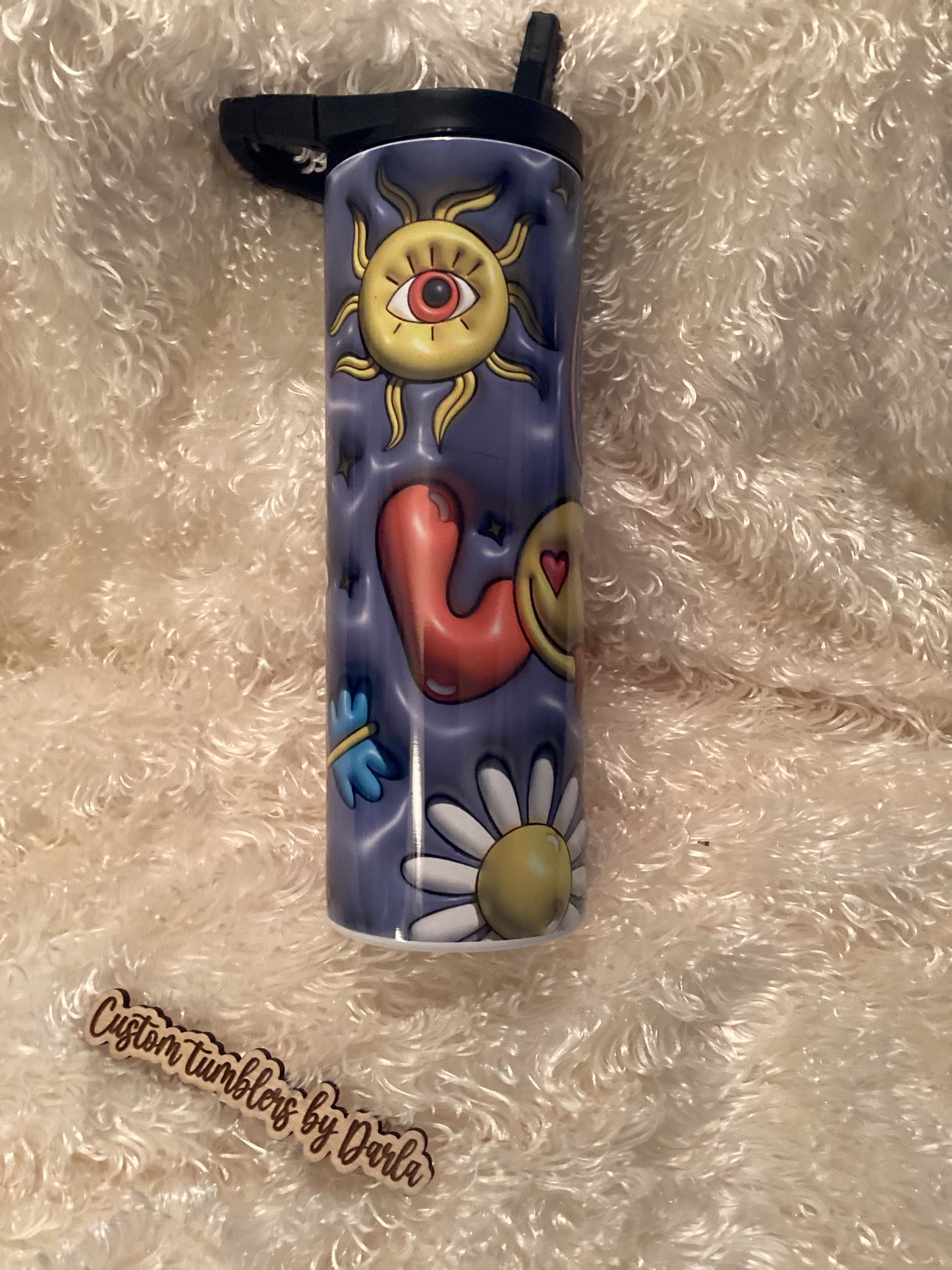 Puffy design sublimation tumbler