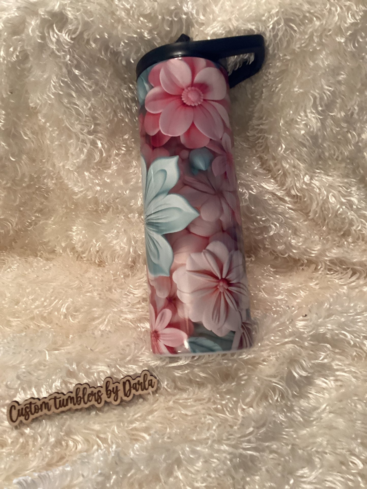 Floral 3D image sublimation tumbler