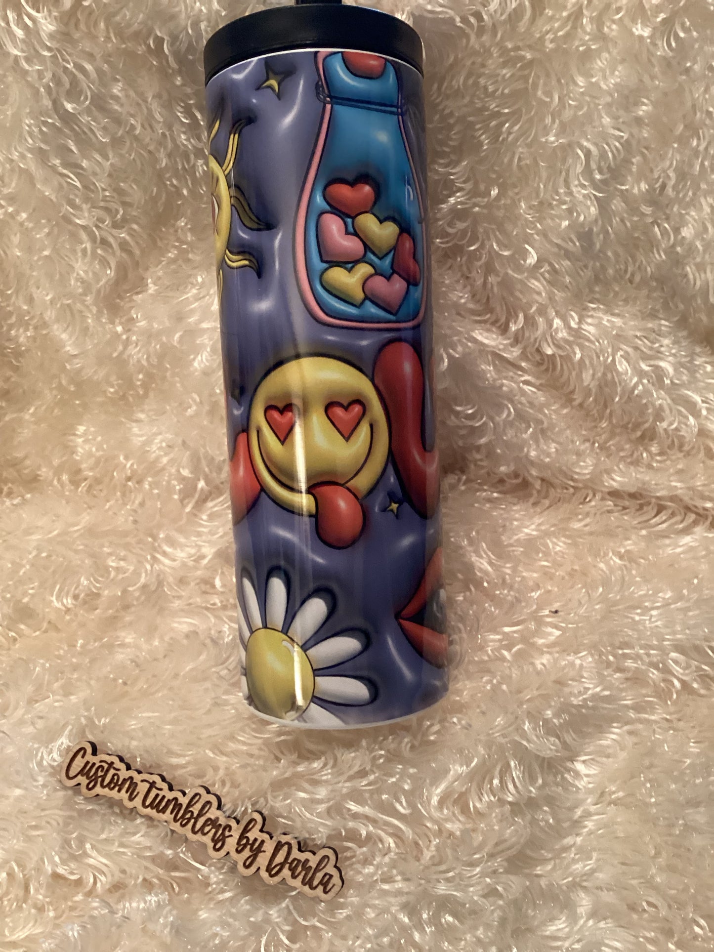 Puffy design sublimation tumbler