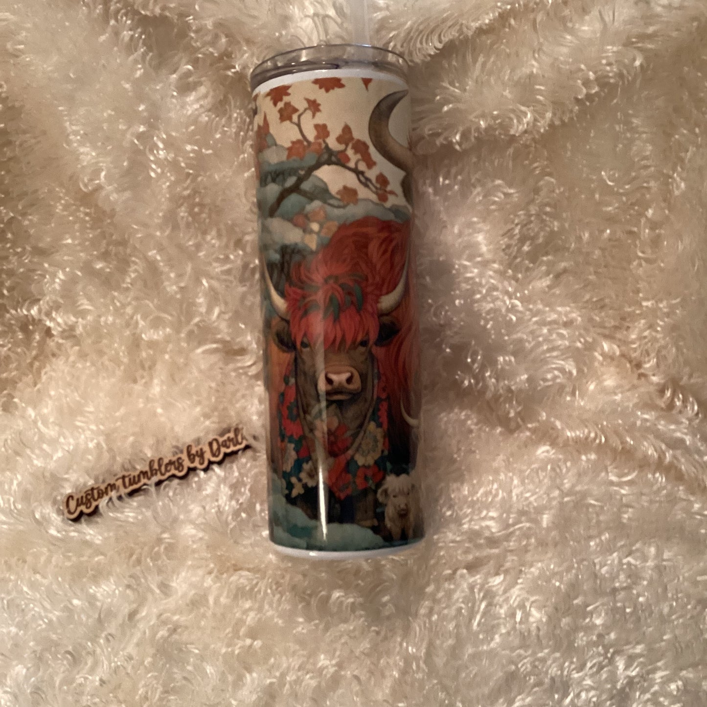 Cute Mom and babies Highland cows