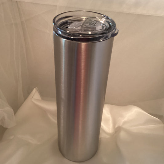 20 oz. Straight Skinny Tumbler w/ sliding lid and straw